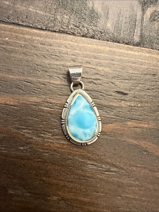 Jewelry - Sterling Silver Teardrop Larimar Pendant